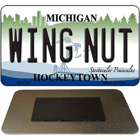 Wing Nut Michigan State License Plate Tag Novelty Magnet M-4759