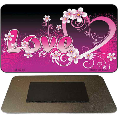 Love Heart And Flowers Novelty Metal Magnet M-4775