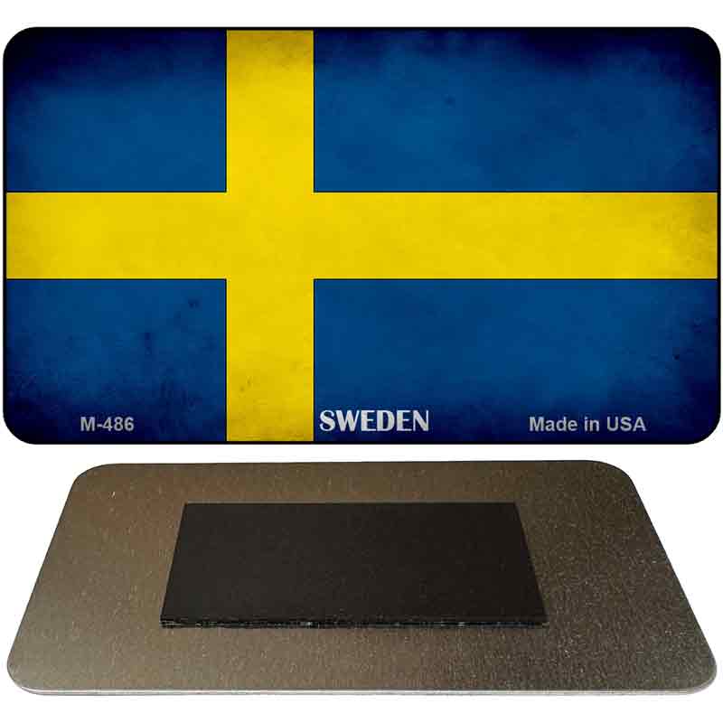 Sweden Flag Novelty Metal Magnet M-486