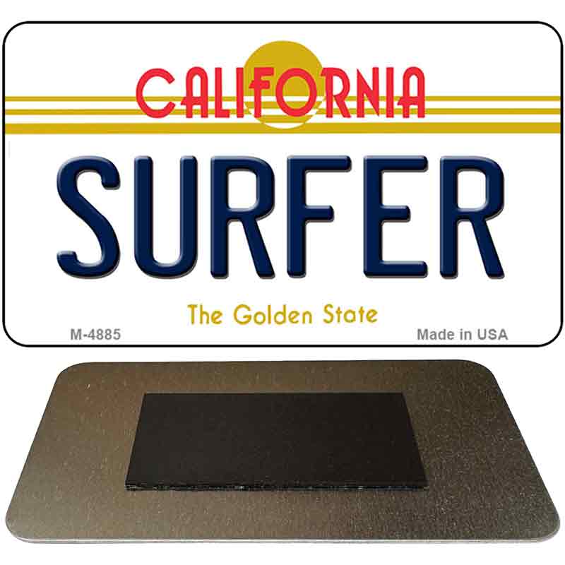 Surfer California State License Plate Tag Magnet M-4885