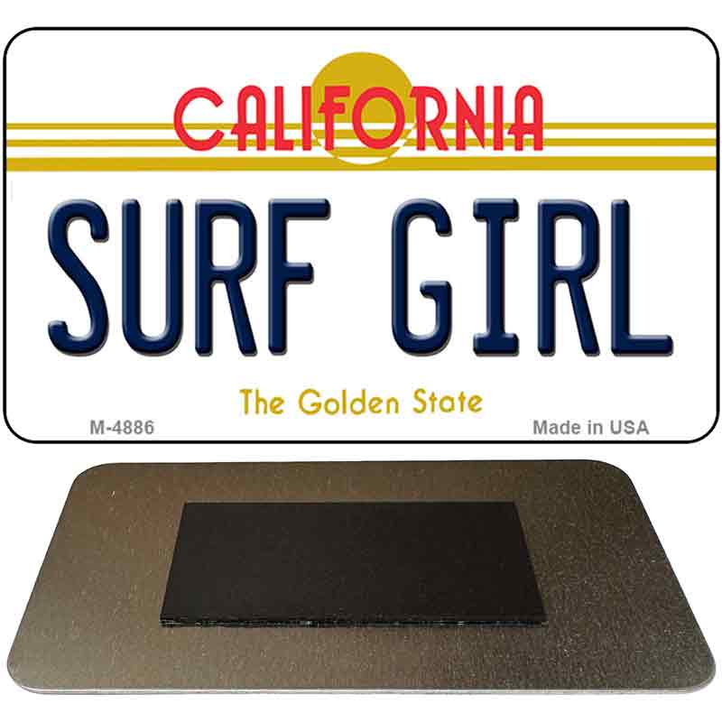 Surf Girl California State License Plate Tag Magnet M-4886