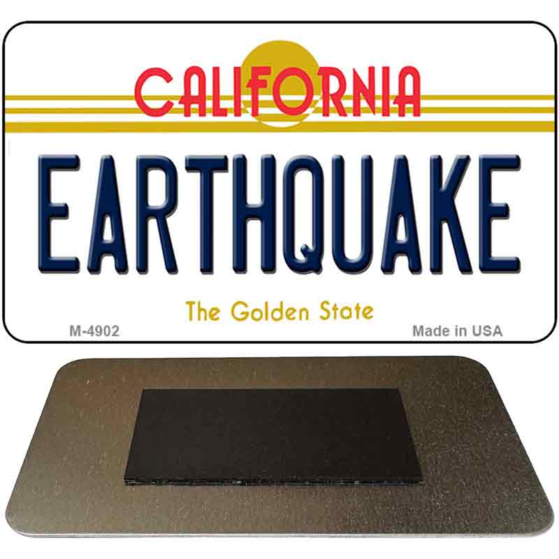 Earthquake California State License Plate Tag Magnet M-4902