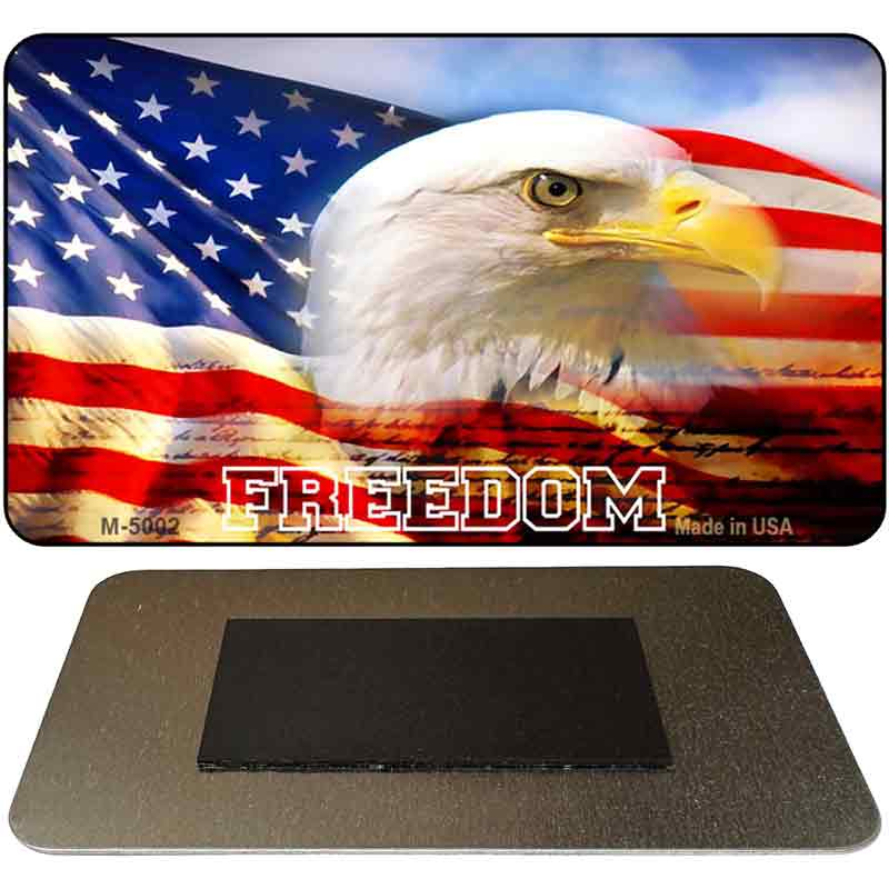 Freedom Eagle Flag Novelty Metal Magnet M-5002
