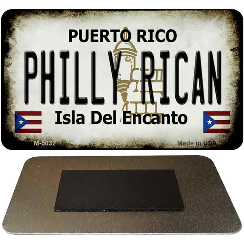 Philly Rican Puerto Rico State License Plate Tag Magnet M-5032