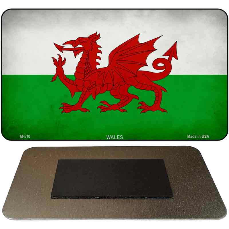 Wales Flag Novelty Metal Magnet M-510