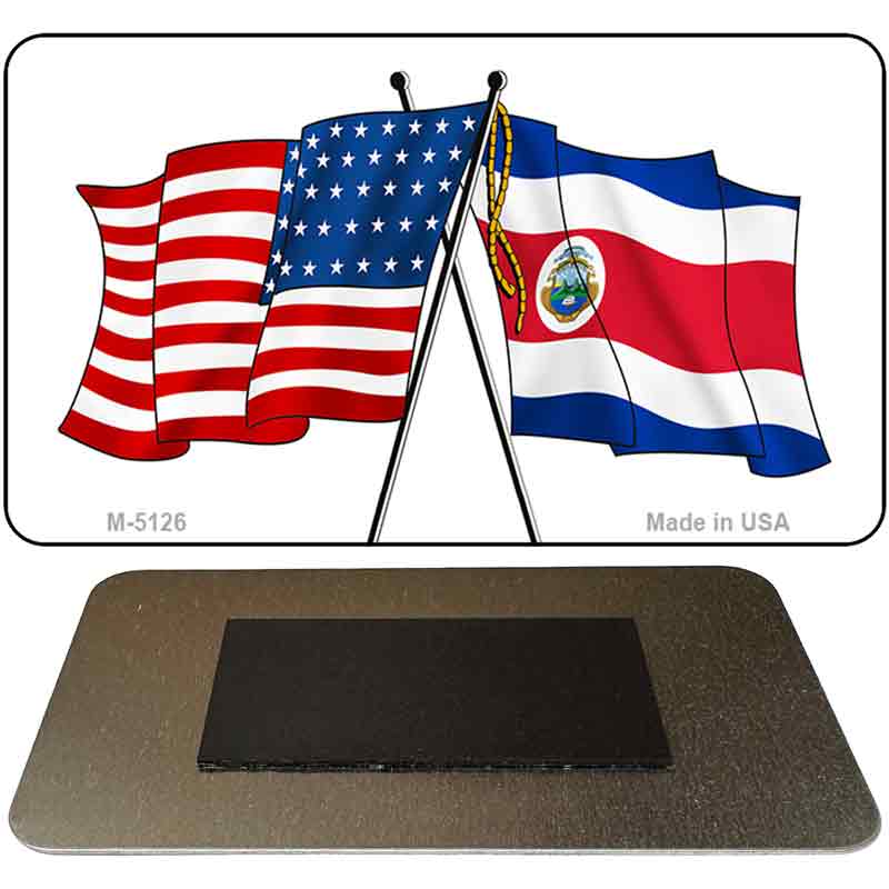 USA Costa Rica Crossed Flags Novelty Metal Magnet M-5126