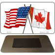 USA Canada Crossed Flags Novelty Metal Magnet M-516