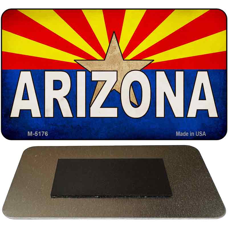 Arizona Flag White Arizona Novelty Metal Magnet M-5176