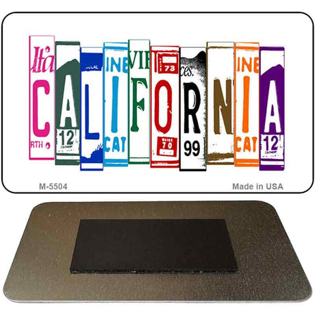 California License Plate Tag Art Novelty Metal Magnet