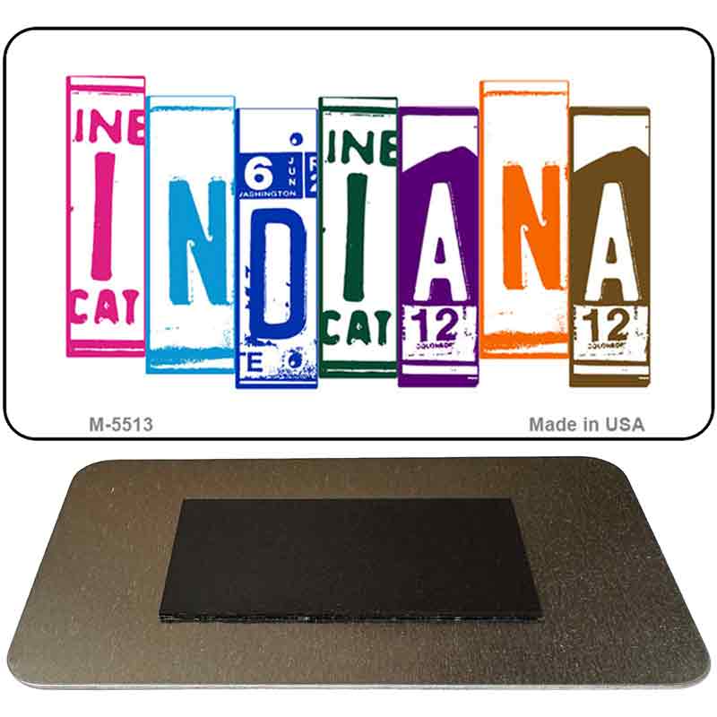 Indiana License Plate Tag Art Novelty Metal Magnet