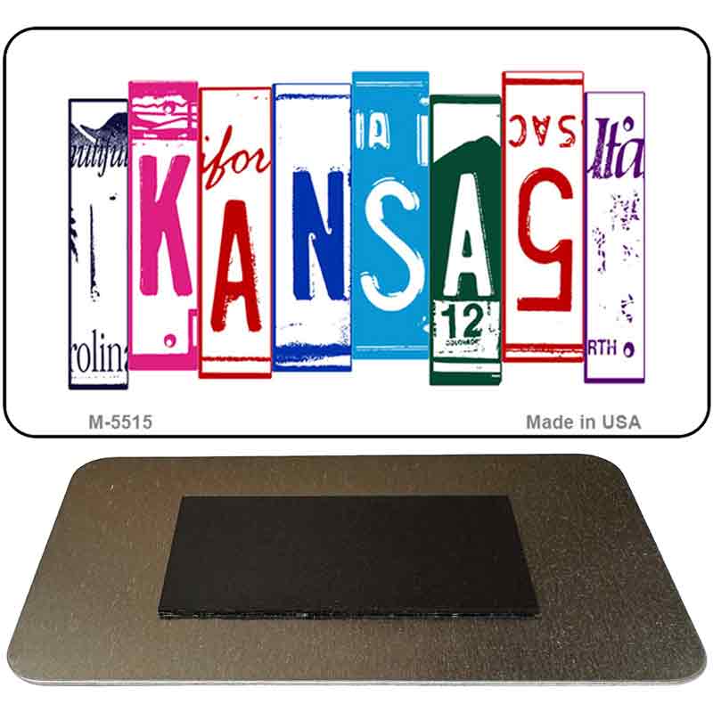 Kansas License Plate Tag Art Novelty Metal Magnet