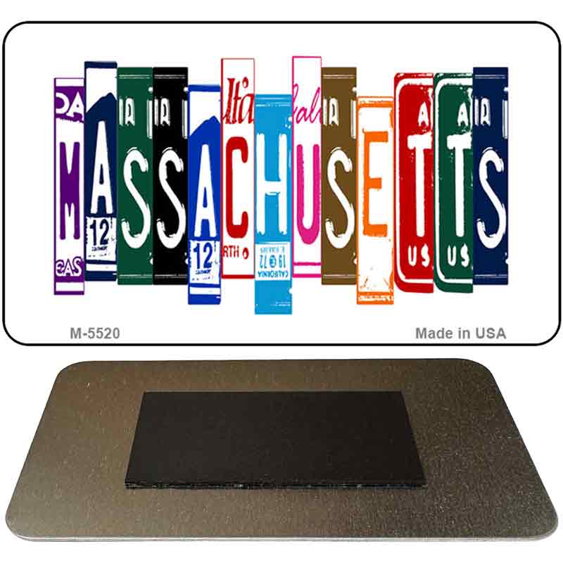 Massachusetts License Plate Tag Art Novelty Metal Magnet