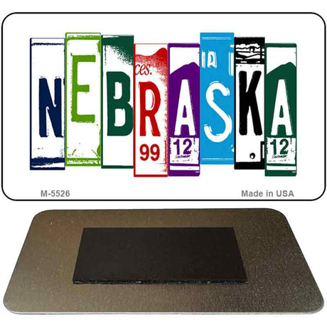 Nebraska License Plate Tag Art Novelty Metal Magnet