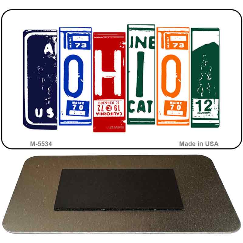 Ohio License Plate Tag Art Novelty Metal Magnet