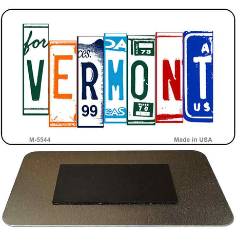 Vermont License Plate Tag Art Novelty Metal Magnet