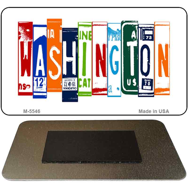 Washington License Plate Tag Art Novelty Metal Magnet