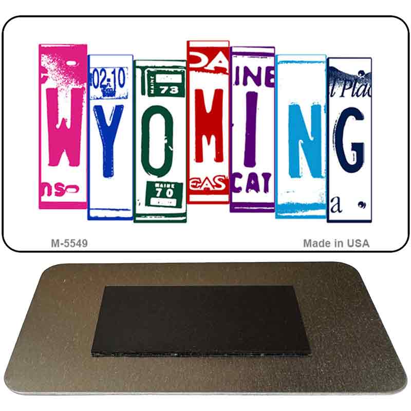 Wyoming License Plate Tag Art Novelty Metal Magnet