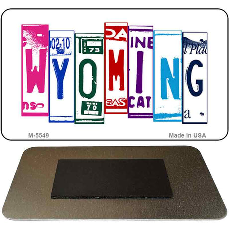 Wyoming License Plate Tag Art Novelty Metal Magnet