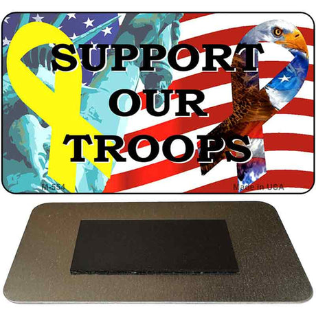 Support Our Troops Novelty Metal Magnet M-554