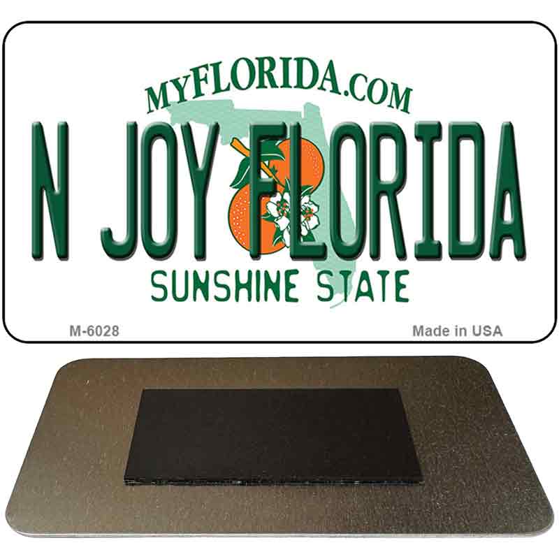 N Joy Florida State License Plate Tag Magnet M-6028