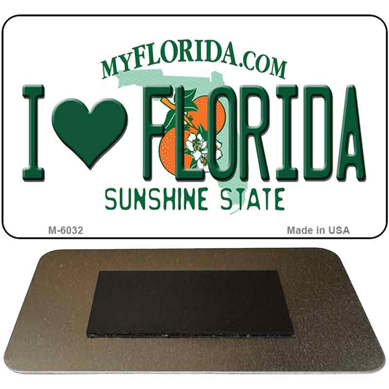 I Love Florida State License Plate Tag Magnet M-6032