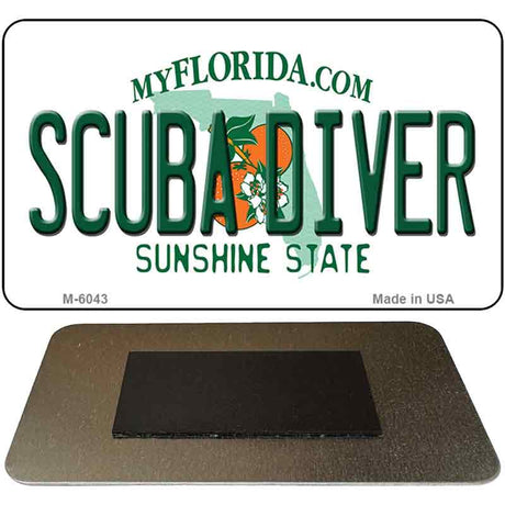 Scuba Diver Florida State License Plate Tag Magnet M-6043