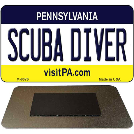 Scuba Diver Pennsylvania State License Plate Tag Magnet M-6076