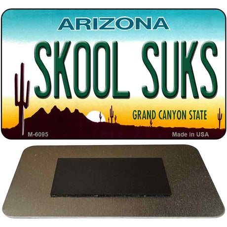 Skool Suks Arizona State License Plate Tag Magnet M-6095