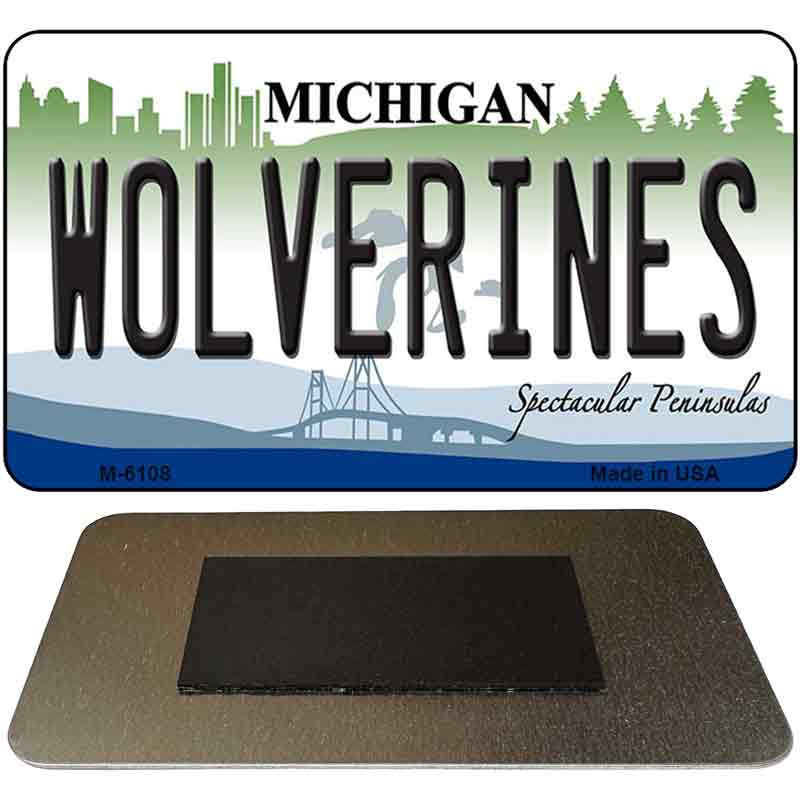 Wolverines Michigan State License Plate Tag Novelty Magnet M-6108