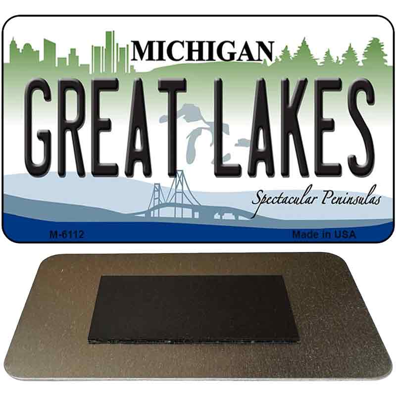 Great Lakes Michigan State License Plate Tag Novelty Magnet M-6112