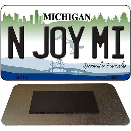 N Joy MI Michigan State License Plate Tag Novelty Magnet M-6113