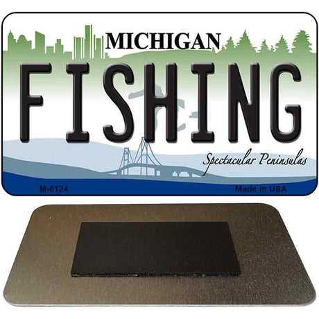 Fishing Michigan State License Plate Tag Novelty Magnet M-6124