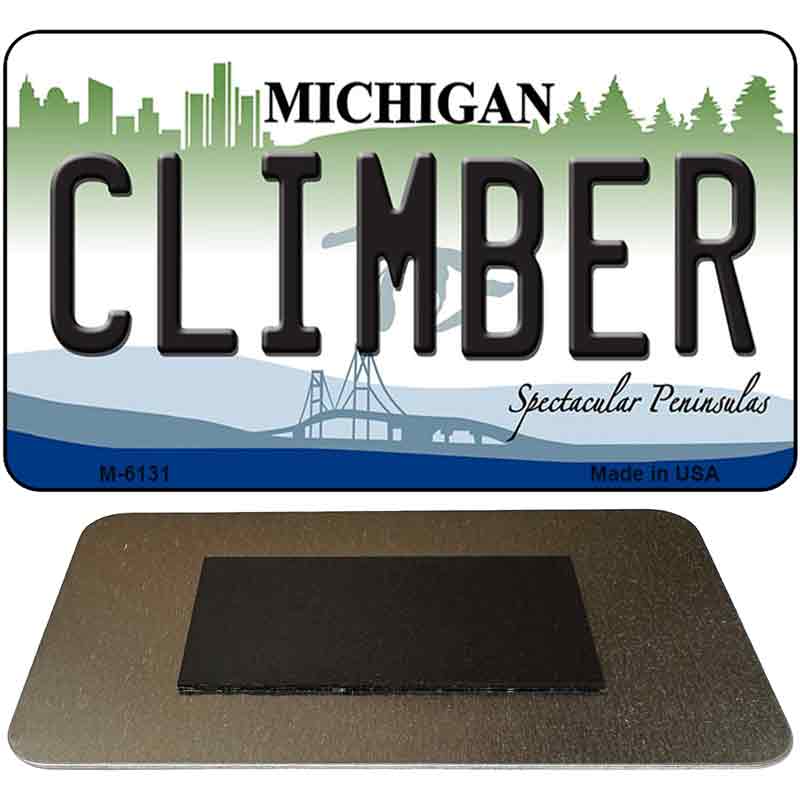 Climber Michigan State License Plate Tag Novelty Magnet M-6131