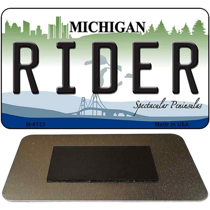 Rider Michigan State License Plate Tag Novelty Magnet M-6133