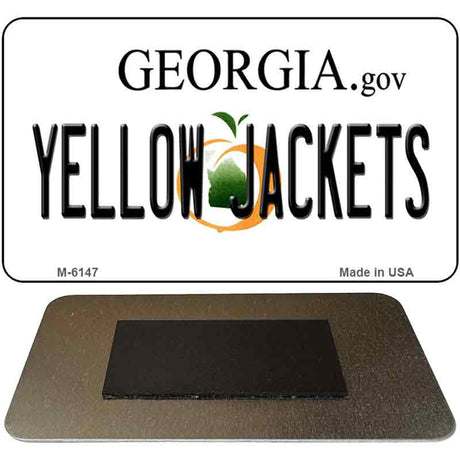 Yellow Jackets Georgia State License Plate Tag Novelty Magnet M-6147