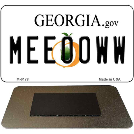 Meeooww Georgia State License Plate Tag Novelty Magnet M-6178