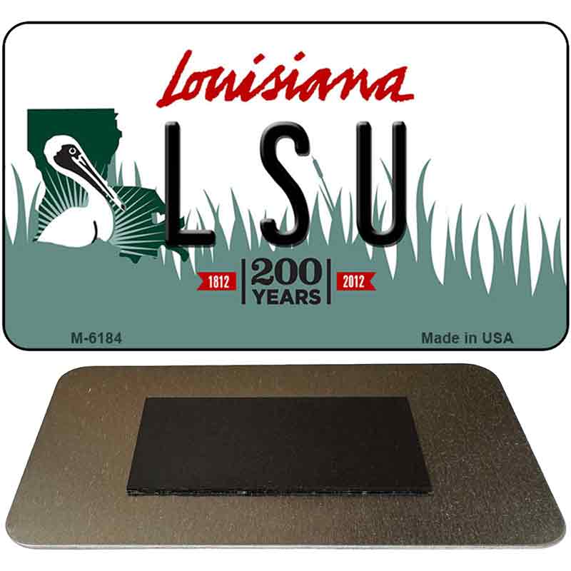 LSU Louisiana State License Plate Tag Novelty Magnet M-6184