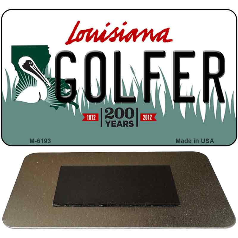 Golfer Louisiana State License Plate Tag Novelty Magnet M-6193