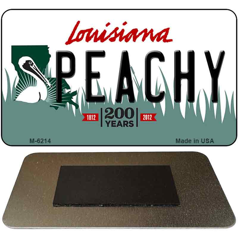 Peachy Louisiana State License Plate Tag Novelty Magnet M-6214