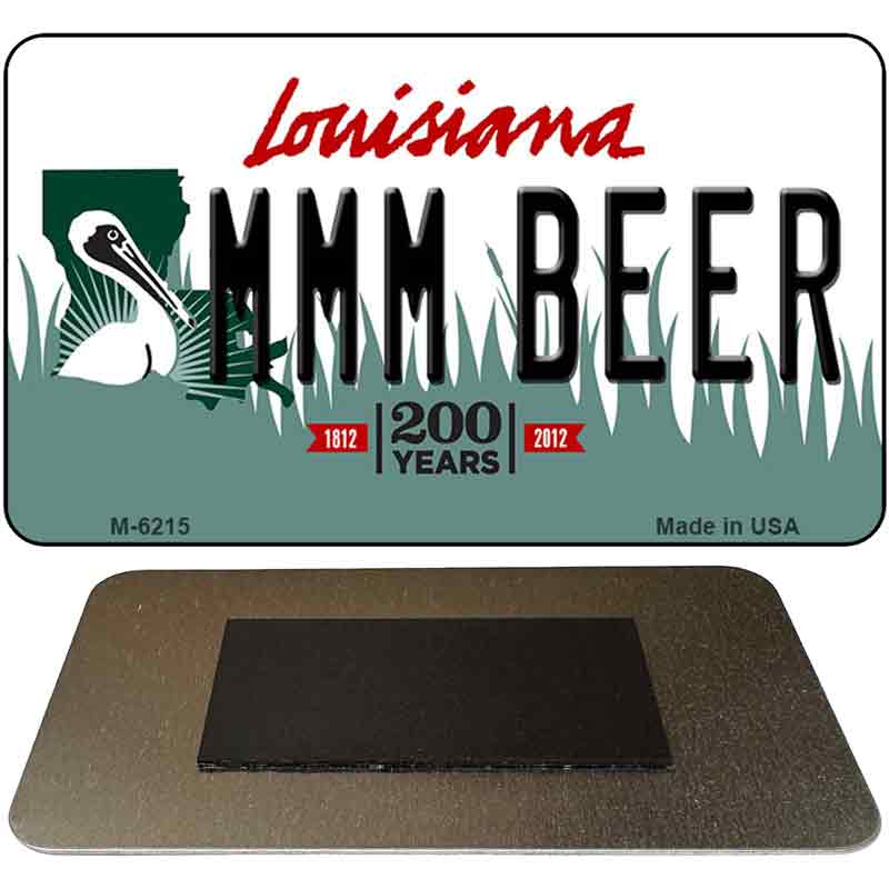 MMM Beer Louisiana State License Plate Tag Novelty Magnet M-6215