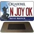 N Joy OK Oklahoma State License Plate Tag Novelty Magnet M-6227