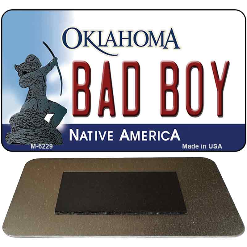 Bad Boy Oklahoma State License Plate Tag Novelty Magnet M-6229