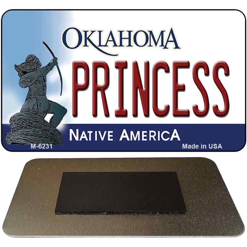 Princess Oklahoma State License Plate Tag Novelty Magnet M-6231