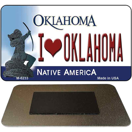 I Love Oklahoma State License Plate Tag Novelty Magnet M-6233