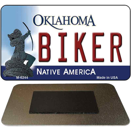 Biker Oklahoma State License Plate Tag Novelty Magnet M-6244