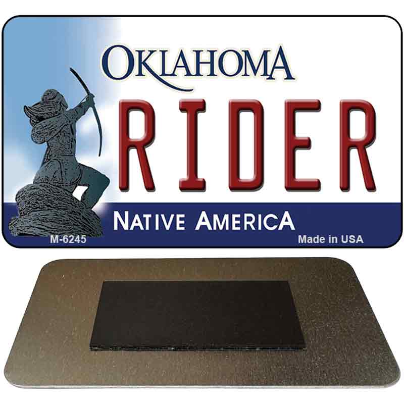 Rider Oklahoma State License Plate Tag Novelty Magnet M-6245