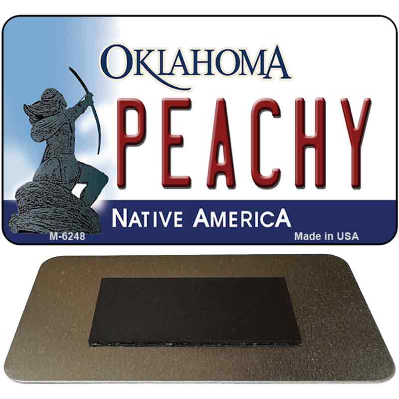 Peachy Oklahoma State License Plate Tag Novelty Magnet M-6248