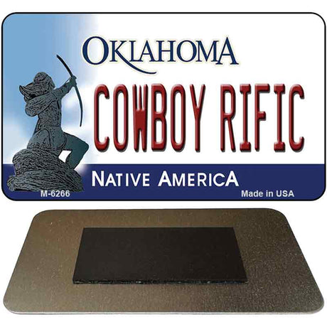 Cowboy Rific Oklahoma State License Plate Tag Novelty Magnet M-6266