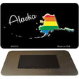 Alaska State Outline Rainbow Novelty Metal Magnet M-6316