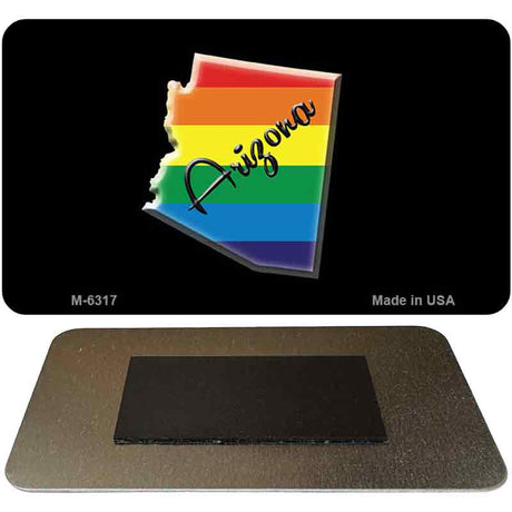 Arizona State Outline Rainbow Novelty Metal Magnet M-6317